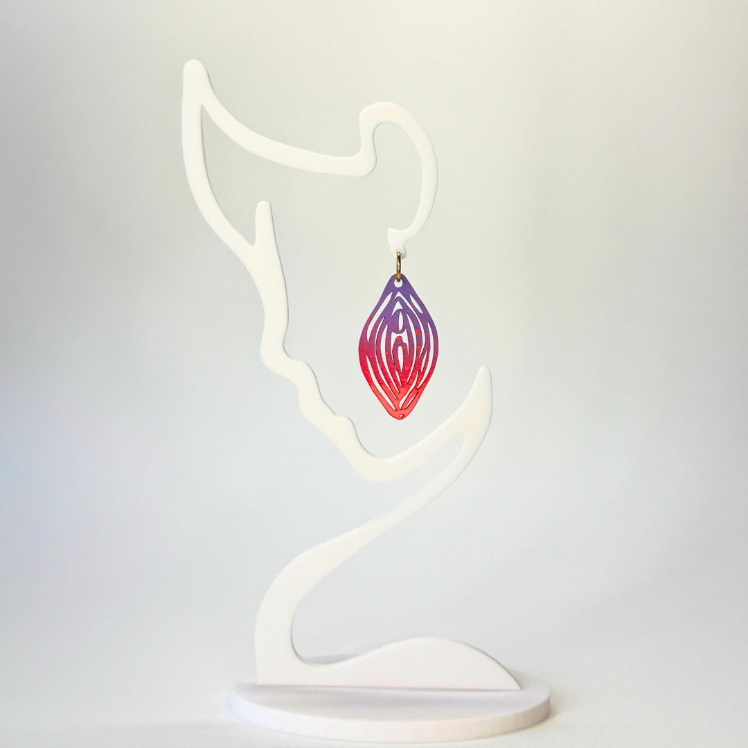 Dalia: Lila-Orangene Statement Ohrringe | Princess